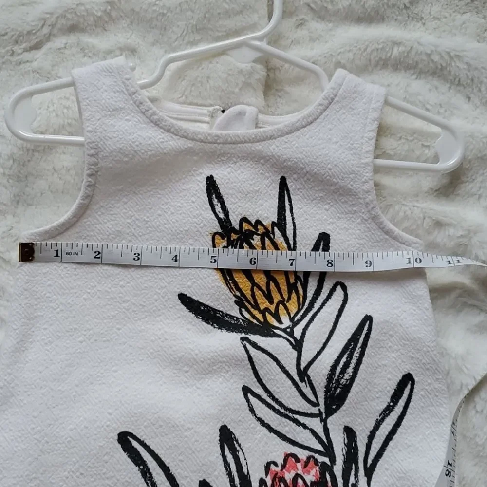 Oshkosh white floral dress 2T cotton spring summer Easter